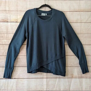 Athleta Abyss Long Sleeve Criss Cross Teal Pullover Size Small Soft Sweatshirt